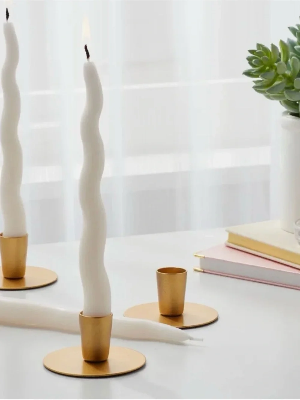 Room Essentials Blush Cream Twisted Taper Candles - Set of 6